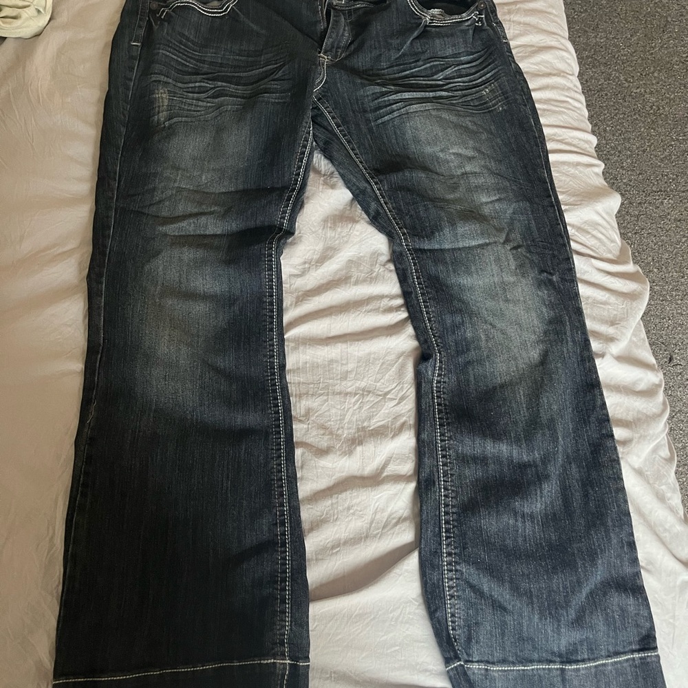 Dark Wash Denim Jeans plus size boot cut